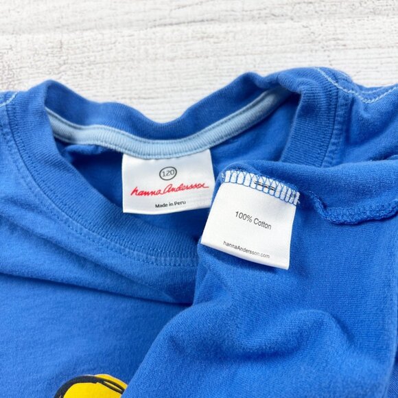 Hanna Andersson Kids Graphic T-Shirt Blue Surfing Hot Dog Tee 6-7 - Picture 2 of 3